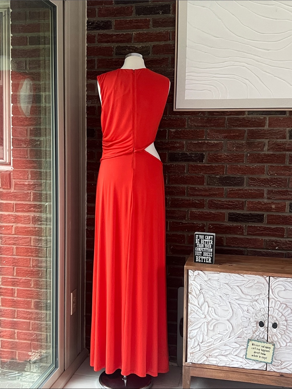 Misha Sleeveless Cut-out Sierra Jersey Gown Size XL - Picture 7 of 8